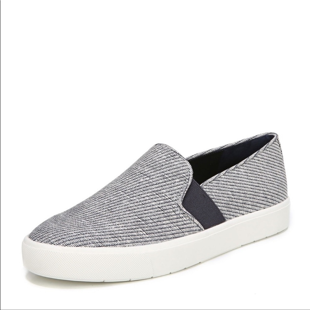 Vince Woven Slip On Platform Blair Navy Blue Sneakers